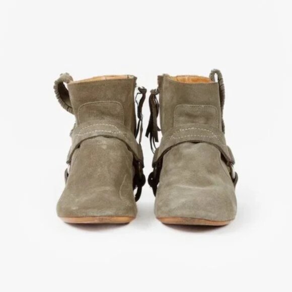 Isabel Marant Étoile ‘Ralf’ Olive Suede Ankle Boots - Picture 2 of 10